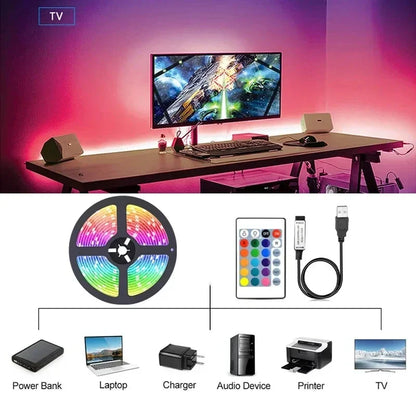 USB LED Light Strips APP Control Color +Remote + Colour Changing