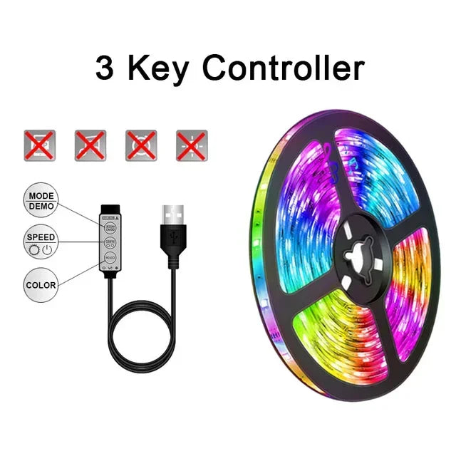 USB LED Light Strips APP Control Color +Remote + Colour Changing